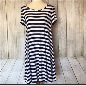Black and White striped T-shirt Dress